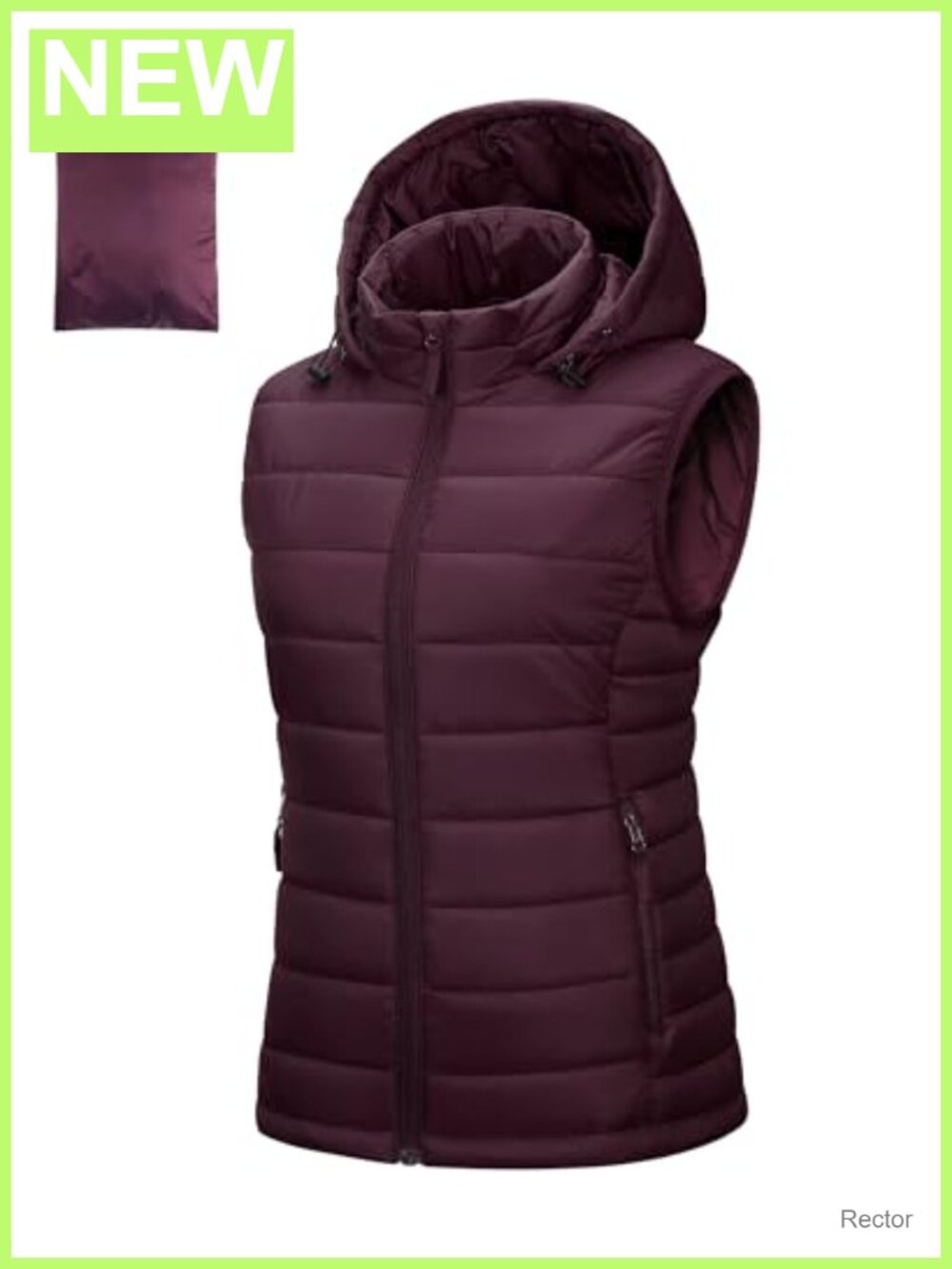 Women's Lightweight Packable Hooded Puffer Vest Quilted Winter